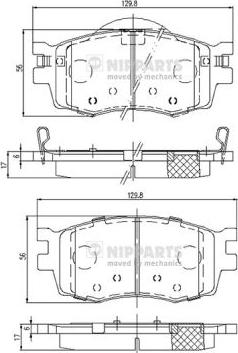 Nipparts J3600542 - Тормозные колодки, дисковые, комплект autospares.lv