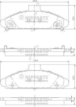 Nipparts J3600503 - Тормозные колодки, дисковые, комплект autospares.lv