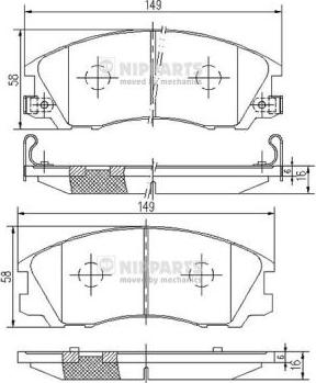 Nipparts J3600534 - Тормозные колодки, дисковые, комплект autospares.lv