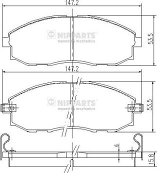 Nipparts J3600521 - Тормозные колодки, дисковые, комплект autospares.lv