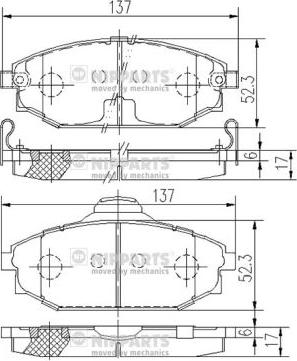 Nipparts J3600523 - Тормозные колодки, дисковые, комплект autospares.lv