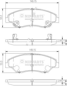 Nipparts J3600309 - Тормозные колодки, дисковые, комплект autospares.lv