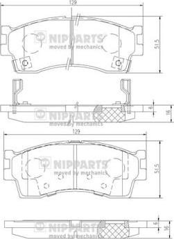 Nipparts J3600308 - Тормозные колодки, дисковые, комплект autospares.lv