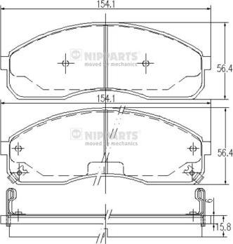 Nipparts J3600310 - Тормозные колодки, дисковые, комплект autospares.lv