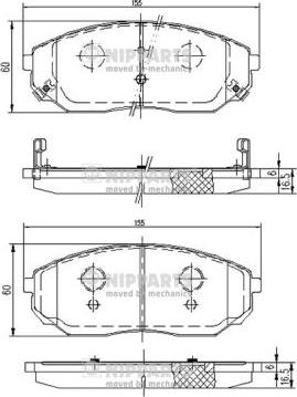 Nipparts J3600318 - Тормозные колодки, дисковые, комплект autospares.lv