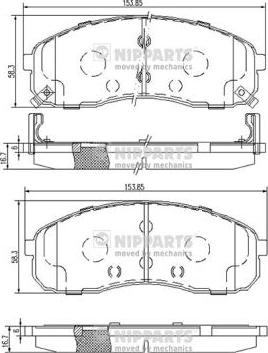 Nipparts J3600328 - Тормозные колодки, дисковые, комплект autospares.lv