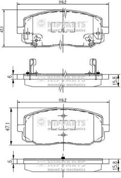 Nipparts J3600323 - Тормозные колодки, дисковые, комплект autospares.lv