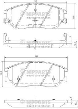 Nipparts J3600327 - Тормозные колодки, дисковые, комплект autospares.lv