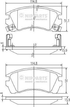 Nipparts J3601049 - Тормозные колодки, дисковые, комплект autospares.lv