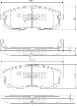 Nipparts J3601044 - Тормозные колодки, дисковые, комплект autospares.lv