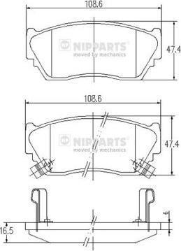 Nipparts J3601048 - Тормозные колодки, дисковые, комплект autospares.lv