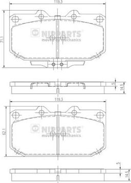 Nipparts J3601047 - Тормозные колодки, дисковые, комплект autospares.lv