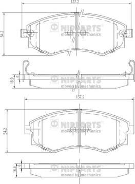 Nipparts J3601055 - Тормозные колодки, дисковые, комплект autospares.lv