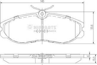 Nipparts J3601056 - Тормозные колодки, дисковые, комплект autospares.lv