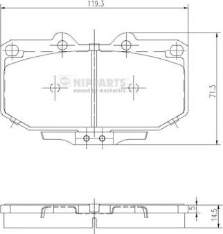 Nipparts J3601058 - Тормозные колодки, дисковые, комплект autospares.lv