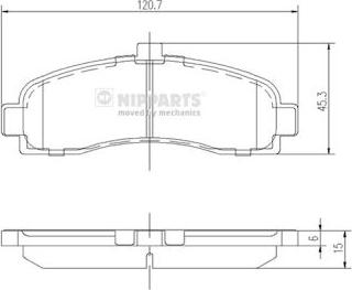 Nipparts J3601053 - Тормозные колодки, дисковые, комплект autospares.lv