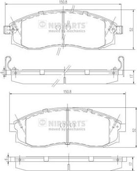 Nipparts J3601066 - Тормозные колодки, дисковые, комплект autospares.lv