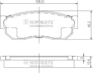 Nipparts J3601001 - Тормозные колодки, дисковые, комплект autospares.lv