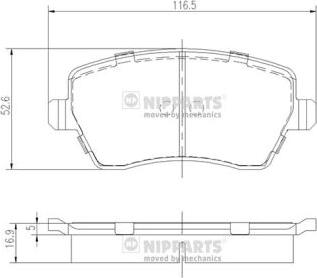 Nipparts J3601085 - Тормозные колодки, дисковые, комплект autospares.lv