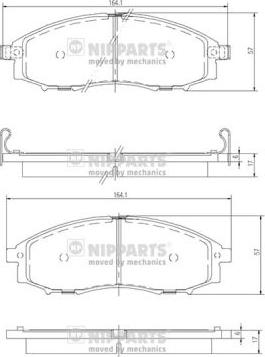 Nipparts J3601088 - Тормозные колодки, дисковые, комплект autospares.lv