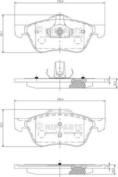 Nipparts J3601082 - Тормозные колодки, дисковые, комплект autospares.lv