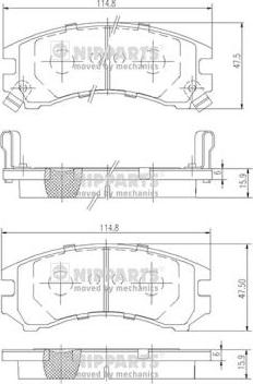 Nipparts J3601035 - Тормозные колодки, дисковые, комплект autospares.lv