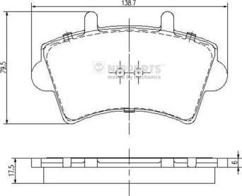 Nipparts J3601079 - Тормозные колодки, дисковые, комплект autospares.lv