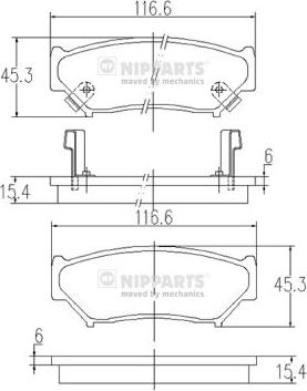 Nipparts J3608009 - Тормозные колодки, дисковые, комплект autospares.lv