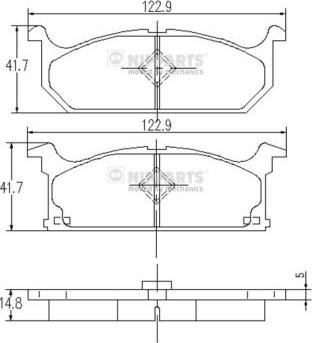 Nipparts J3608004 - Тормозные колодки, дисковые, комплект autospares.lv