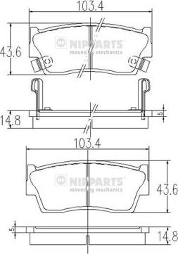 Nipparts J3608006 - Тормозные колодки, дисковые, комплект autospares.lv