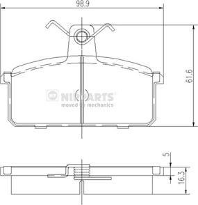 Nipparts J3608008 - Тормозные колодки, дисковые, комплект autospares.lv