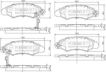 Nipparts J3608019 - Тормозные колодки, дисковые, комплект autospares.lv