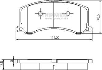 Nipparts J3608016 - Тормозные колодки, дисковые, комплект autospares.lv