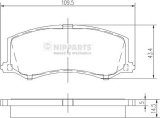 Nipparts J3608010 - Тормозные колодки, дисковые, комплект autospares.lv