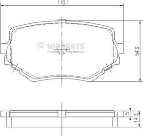 Nipparts J3608017 - Тормозные колодки, дисковые, комплект autospares.lv