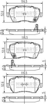 Nipparts J3608026 - Тормозные колодки, дисковые, комплект autospares.lv