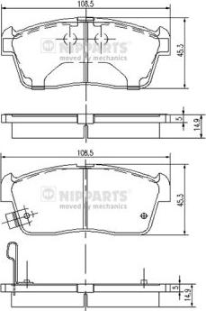 Nipparts J3608021 - Тормозные колодки, дисковые, комплект autospares.lv