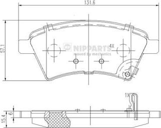 Nipparts J3608028 - Тормозные колодки, дисковые, комплект autospares.lv