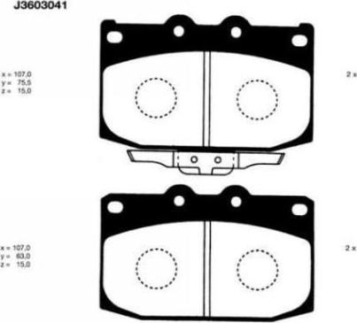 Nipparts J3603041 - Тормозные колодки, дисковые, комплект autospares.lv