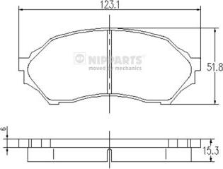 Nipparts J3603047 - Тормозные колодки, дисковые, комплект autospares.lv