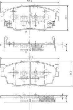 Nipparts J3603051 - Тормозные колодки, дисковые, комплект autospares.lv