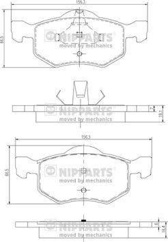 Nipparts J3603057 - Тормозные колодки, дисковые, комплект autospares.lv