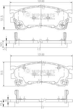 Nipparts J3603061 - Тормозные колодки, дисковые, комплект autospares.lv