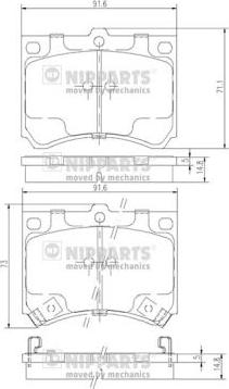 Nipparts J3603035 - Тормозные колодки, дисковые, комплект autospares.lv