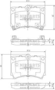 Nipparts J3603036 - Тормозные колодки, дисковые, комплект autospares.lv