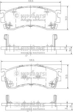 Nipparts J3603038 - Тормозные колодки, дисковые, комплект autospares.lv