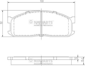 Nipparts J3603025 - Тормозные колодки, дисковые, комплект autospares.lv