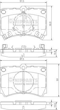 Nipparts J3603026 - Тормозные колодки, дисковые, комплект autospares.lv