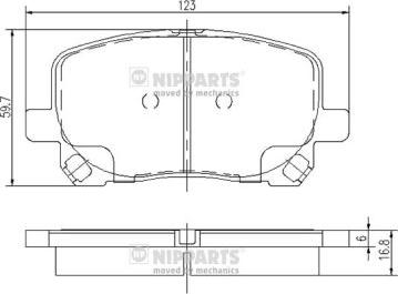 Nipparts J3602096 - Тормозные колодки, дисковые, комплект autospares.lv