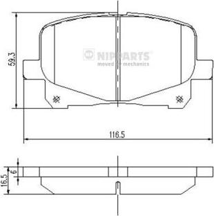 Nipparts J3602090 - Тормозные колодки, дисковые, комплект autospares.lv